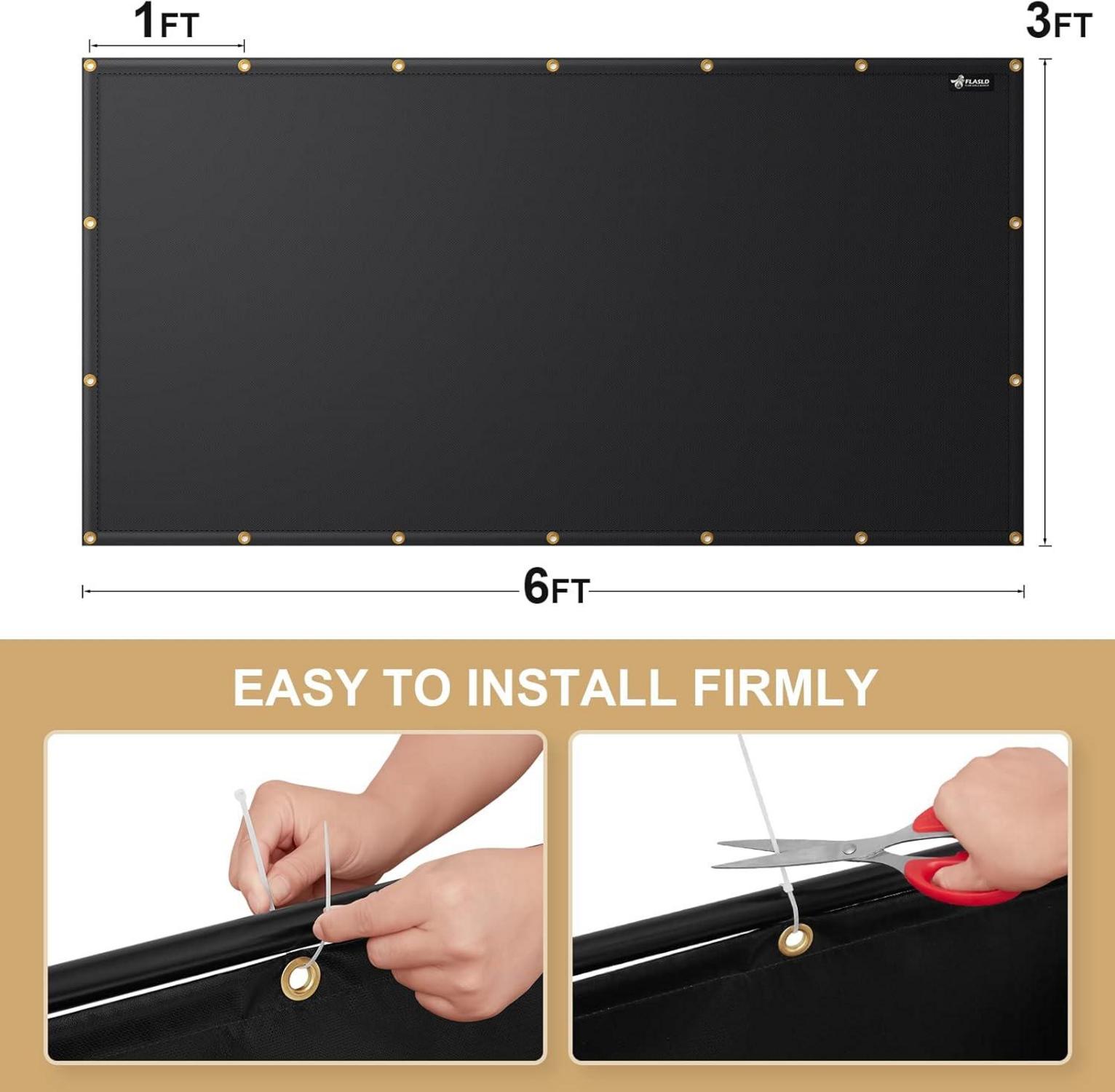 Hitzeschutz Grillabdeckung für Geländer 90 x 180 cm Schwarz UV-blockierend