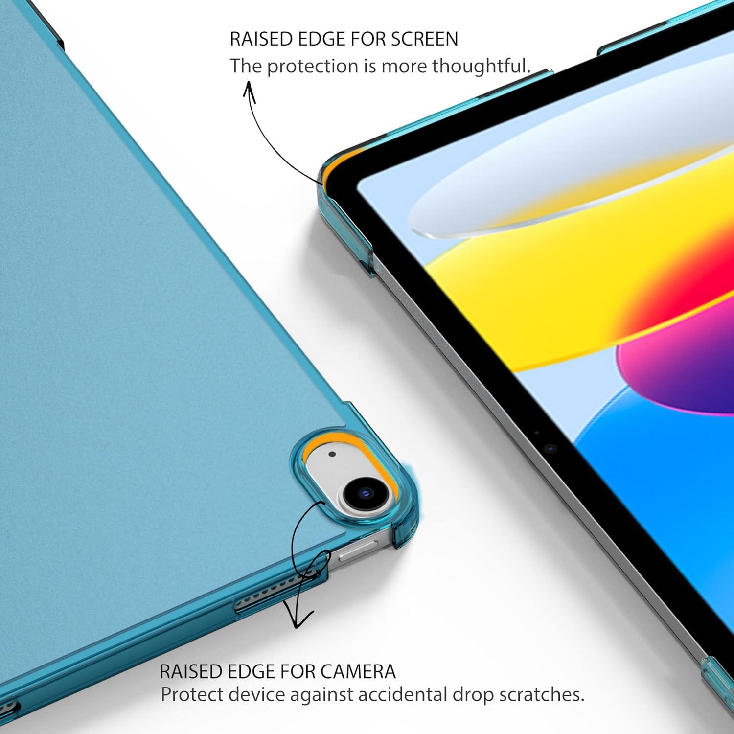 EasyAcc iPad 10.9 Zoll Hülle Pfauenblau PU-Leder Rückseite Standfunktion