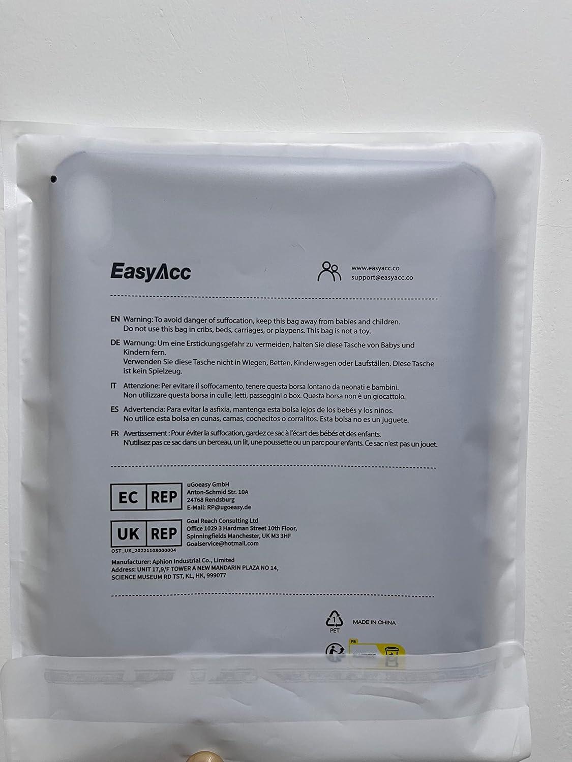 EasyAcc iPad 10 Gen 2022 Hülle 10.9 Zoll Schwarz Ultra Dünn Matt Rückseite Cover