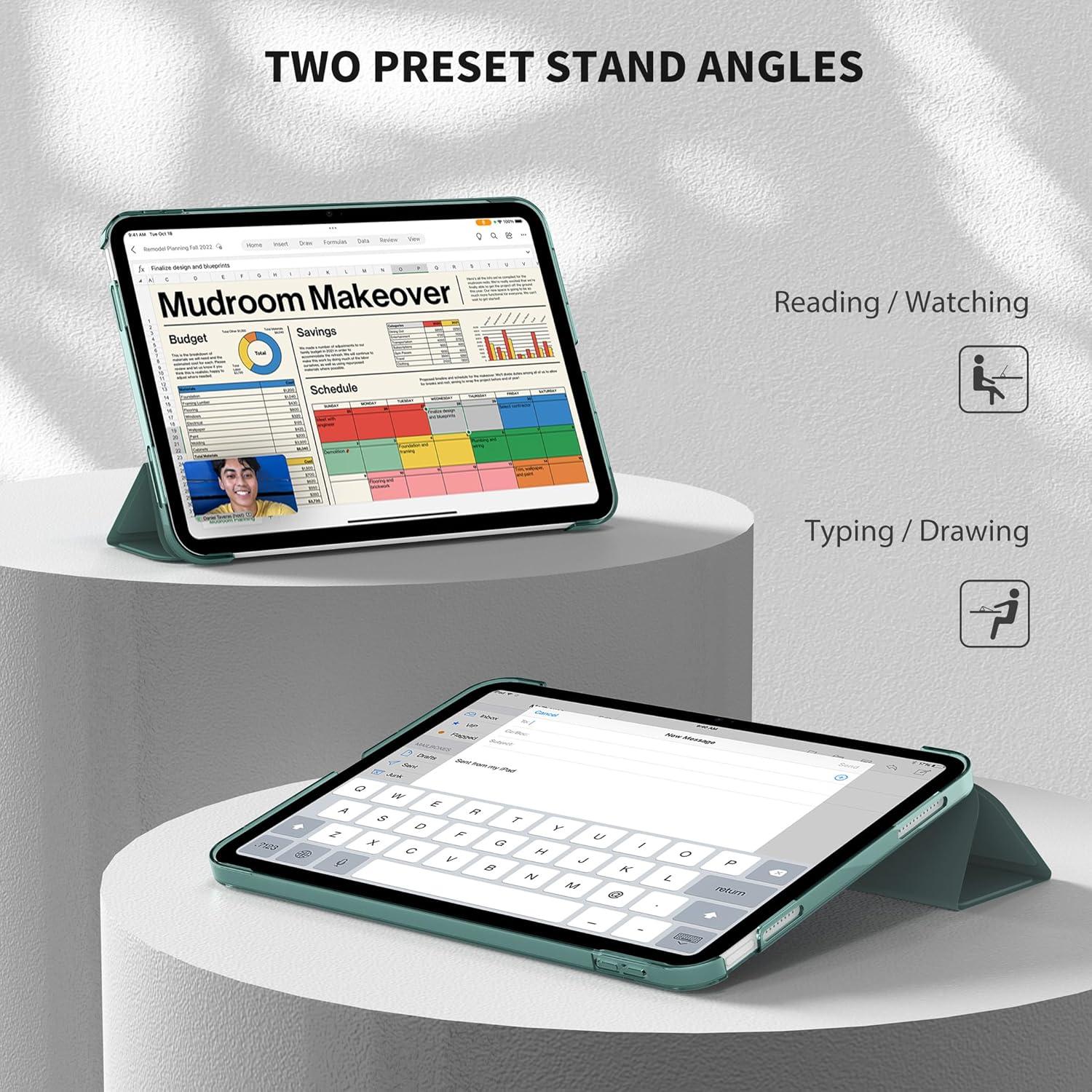 EasyAcc iPad 10.9'' Hülle Schutzhülle Cover Grün Standfunktion