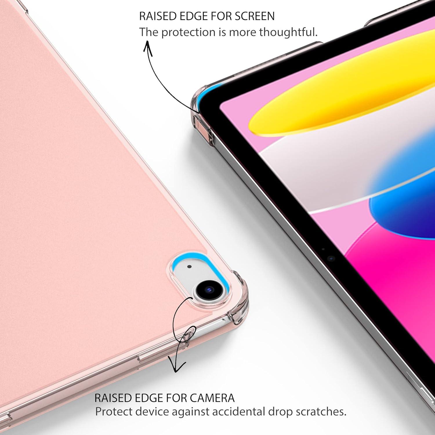 iPad 10 Generation 2022 Hülle 10.9 Zoll Transparent Roségold