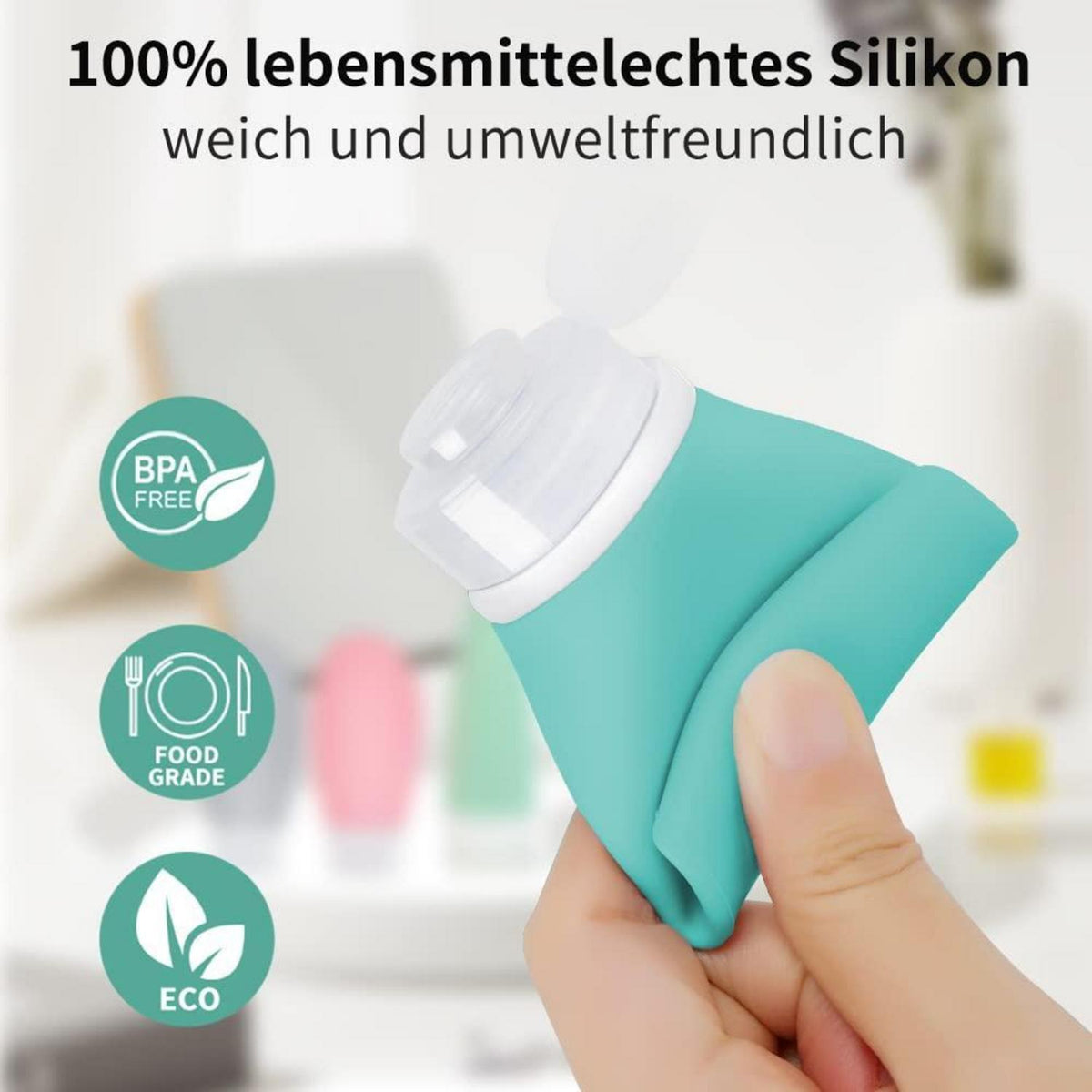 100ml Reiseflaschen Set 4er-Pack – Auslaufsicher & TSA-geprüft