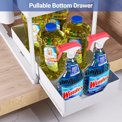Unter-Waschbecken Regal 2 Etagen Küchen Organizer Schwarz