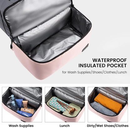 Rolltop Rucksack Damen mit Schuhfach 17 Zoll Laptop