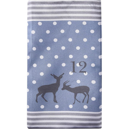 Adventskalender zum Befüllen Blau Grau Stoff 24