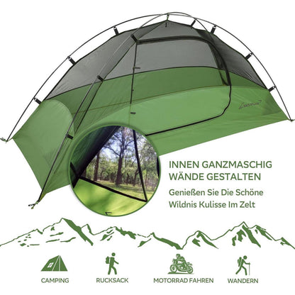 Clostnature 1-Personen Zelt Camping Wasserdicht Ultraleicht
