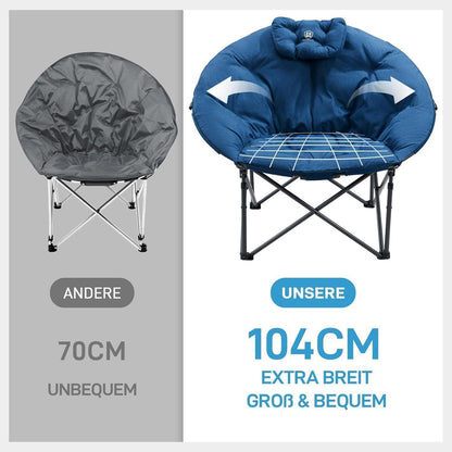 Luxus Campingstuhl Faltbar XXL 150KG Rund Klappstuhl