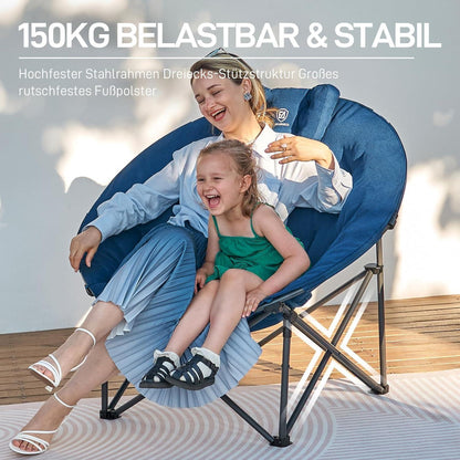 Luxus Campingstuhl Faltbar XXL 150KG Rund Klappstuhl