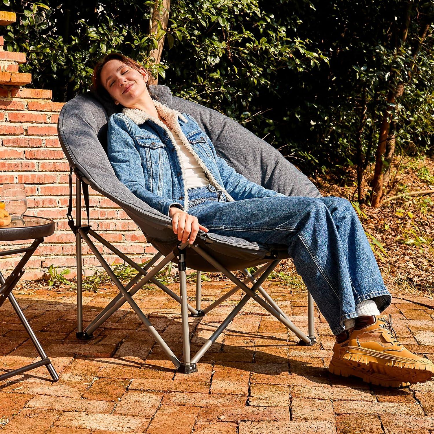 luxus campingstuhl Luxus Campingstuhl Faltbar XXL 150KG Rund Klappstuhl – LuxusKollektion