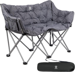 Faltbares Campingsofa für 2 Personen XXL Luxus 300KG Belastbar Grau