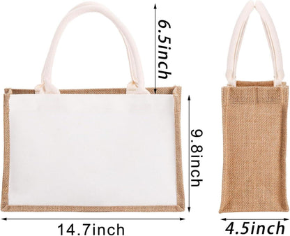 6er Pack wiederverwendbare Jute-Tragetaschen mit