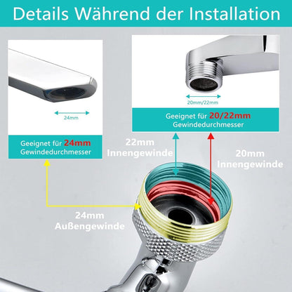 Drehbarer Wasserhahn Aufsatz 1080° – Multifunktional & Filternd