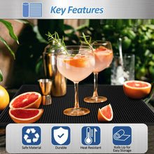 Barmatte Abtropfmatte Silikon 45x30CM Schwarz tampermatte