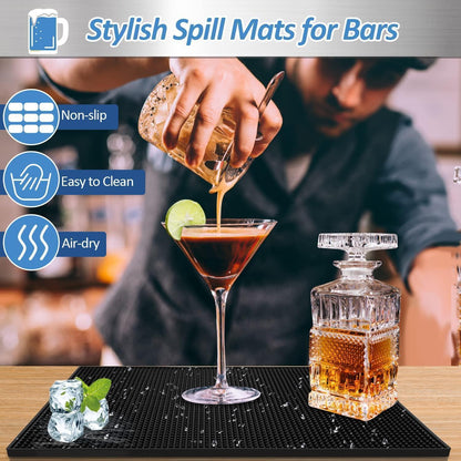 Barmatte Abtropfmatte Silikon 45x30CM Schwarz tampermatte