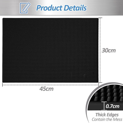 Barmatte Abtropfmatte Silikon 45x30CM Schwarz tampermatte