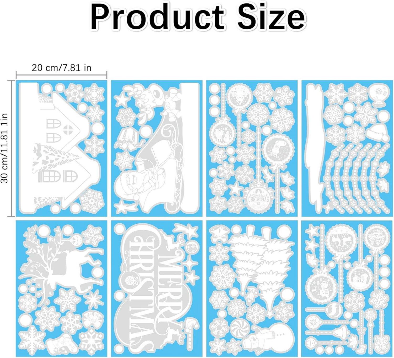 Fensterbilder Weihnachten 8 Blätter Schneeflocken