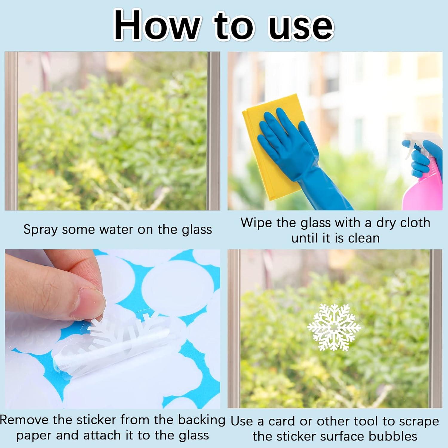 BBLIKE Weihnachtsfensterbilder 8 Blätter Selbstklebende Fensterdeko Schneeflocken