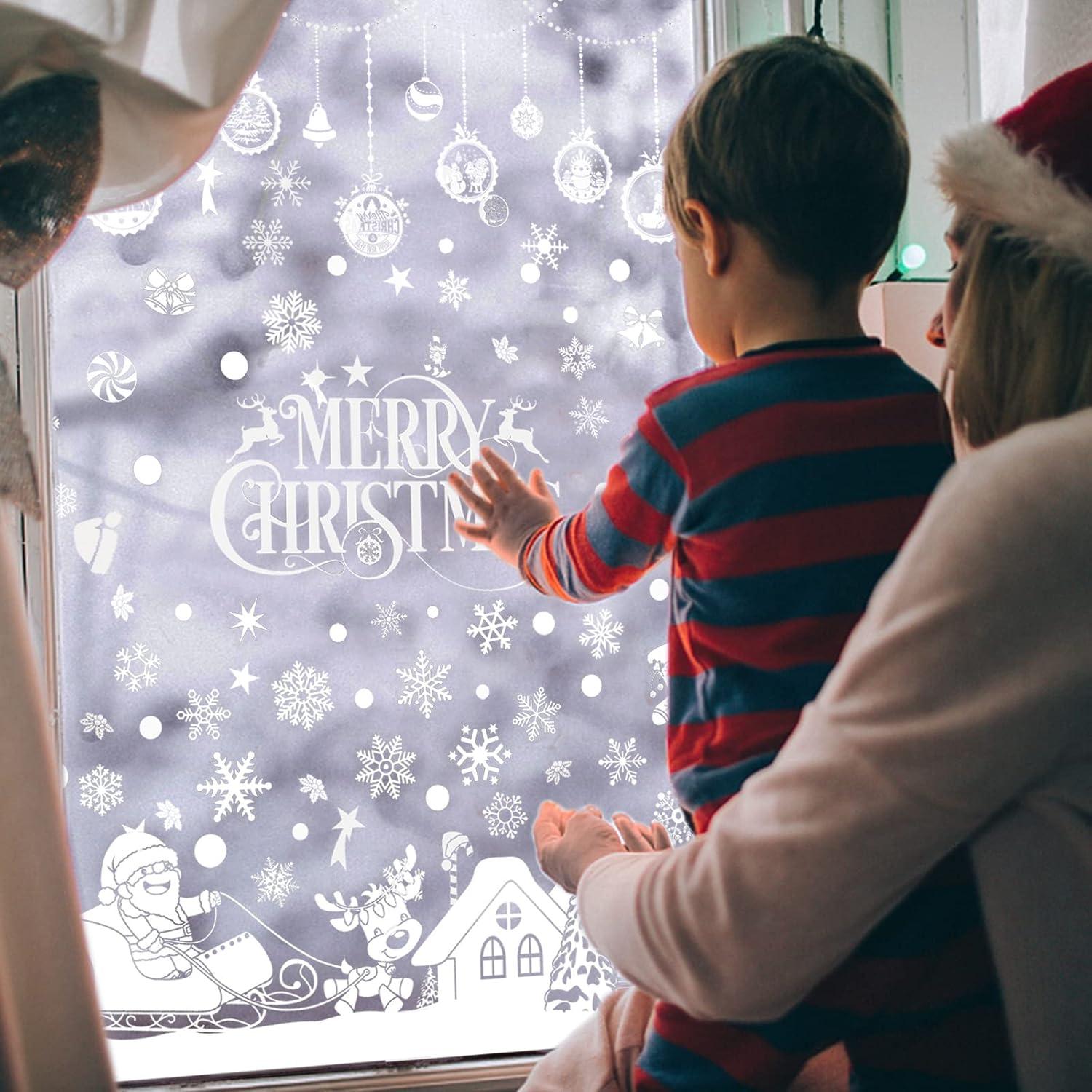 Fensterbilder Weihnachten 8 Blätter Schneeflocken Fenstersticker