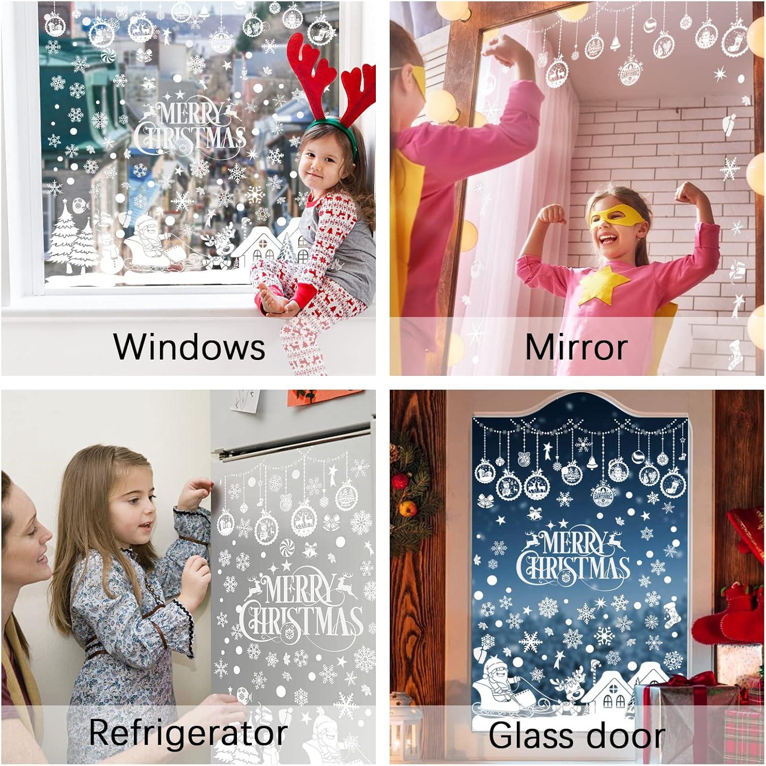 Weihnachtsfensterbilder 8 Blätter Fensteraufkleber Schneeflocken Fenstersticker