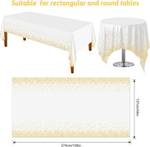Weiße goldene Party Tischdecke 137x274 cm Einweg rechteckige