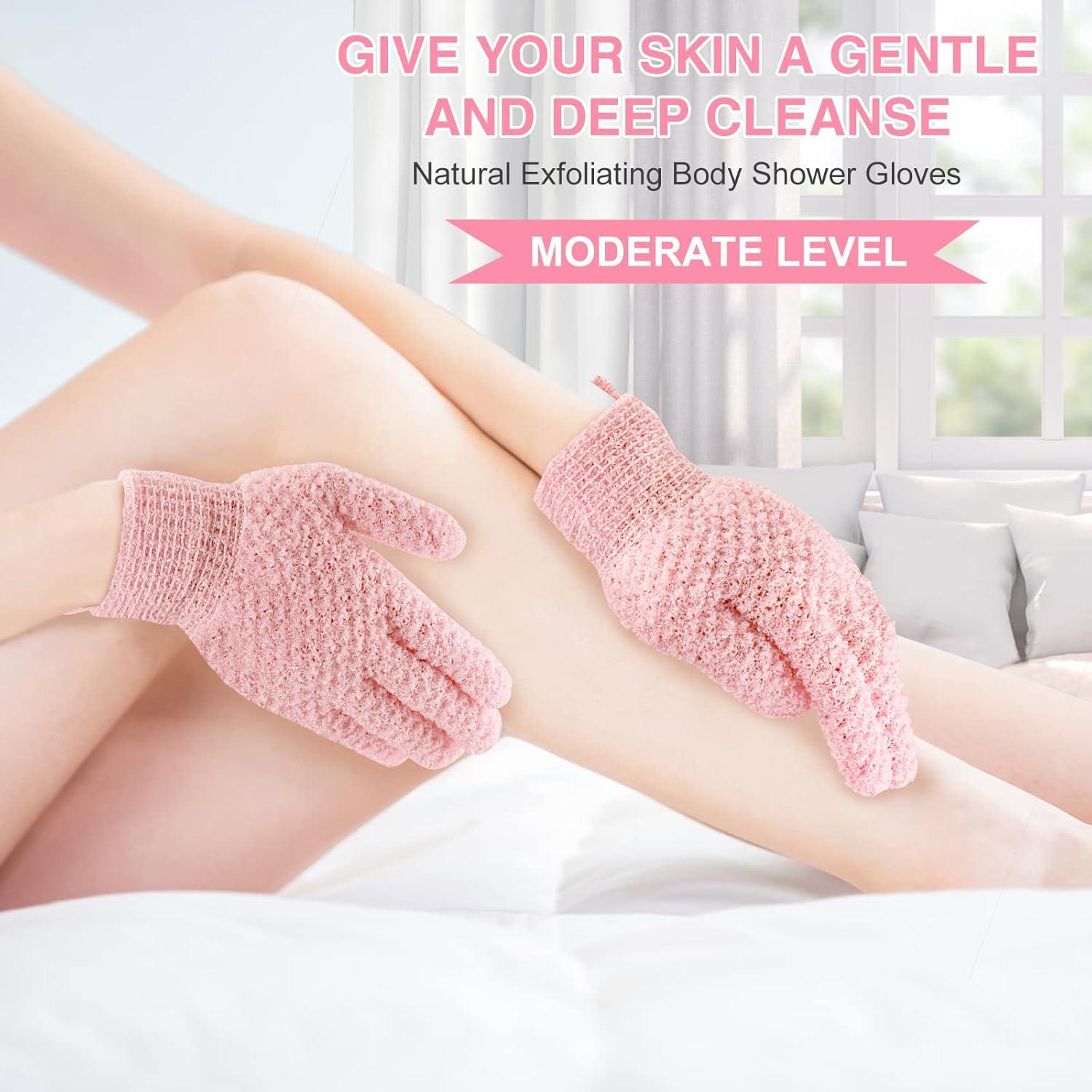 4er Pack Peelinghandschuh Handschuhe Exfoliating Body Scrub Schwamm