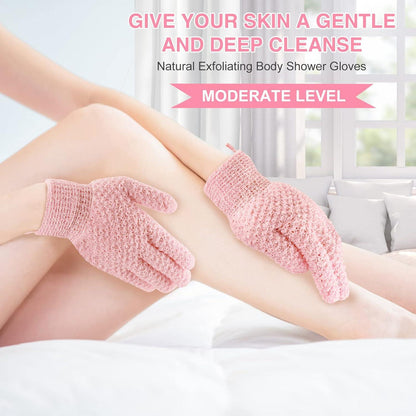 4er Pack Peelinghandschuh Handschuhe Exfoliating Body Scrub Schwamm