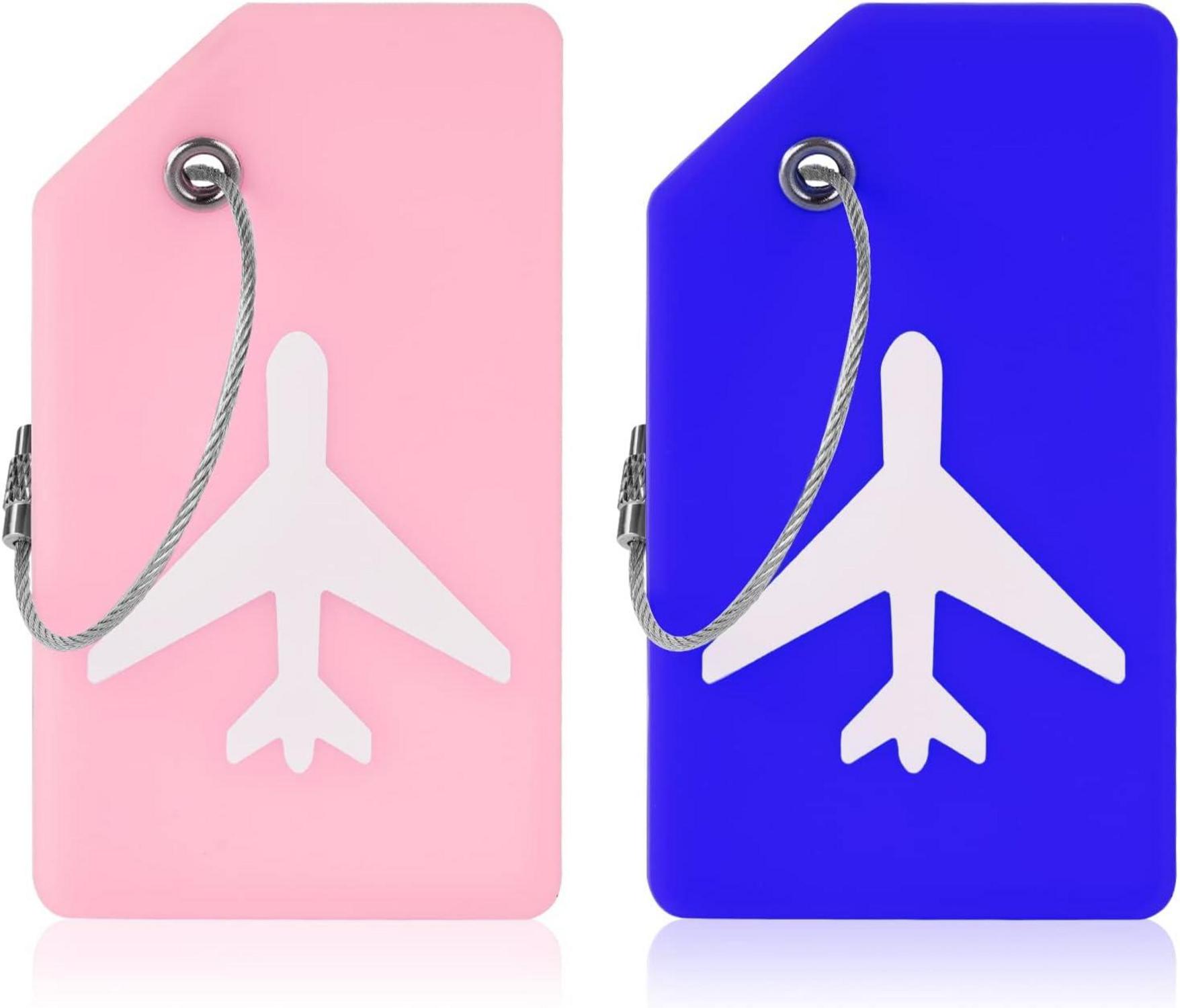 Gepäckanhänger Koffer ID Tags Adressschild Reisezubehör 2 Stück Blau+Rosa