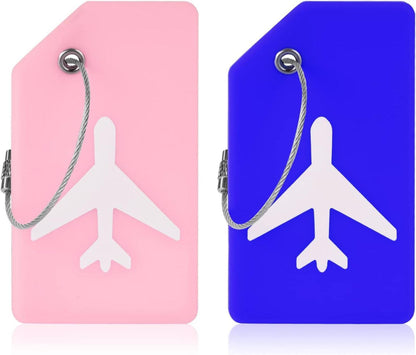 Gepäckanhänger Koffer ID Tags Adressschild Reisezubehör 2 Stück Blau+Rosa