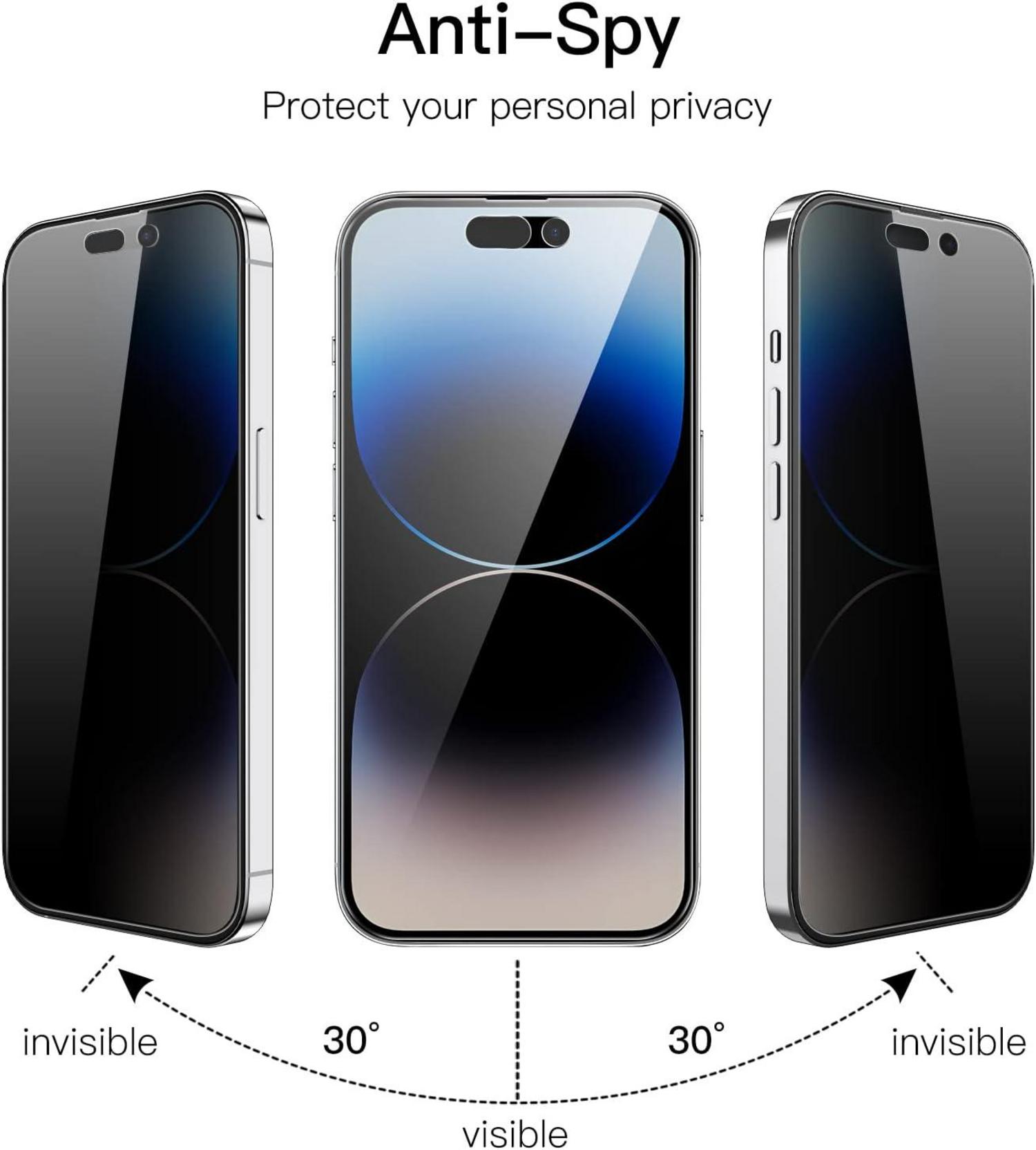 JETech Sichtschutz Full Screen für iPhone 14 Pro Max 6,7