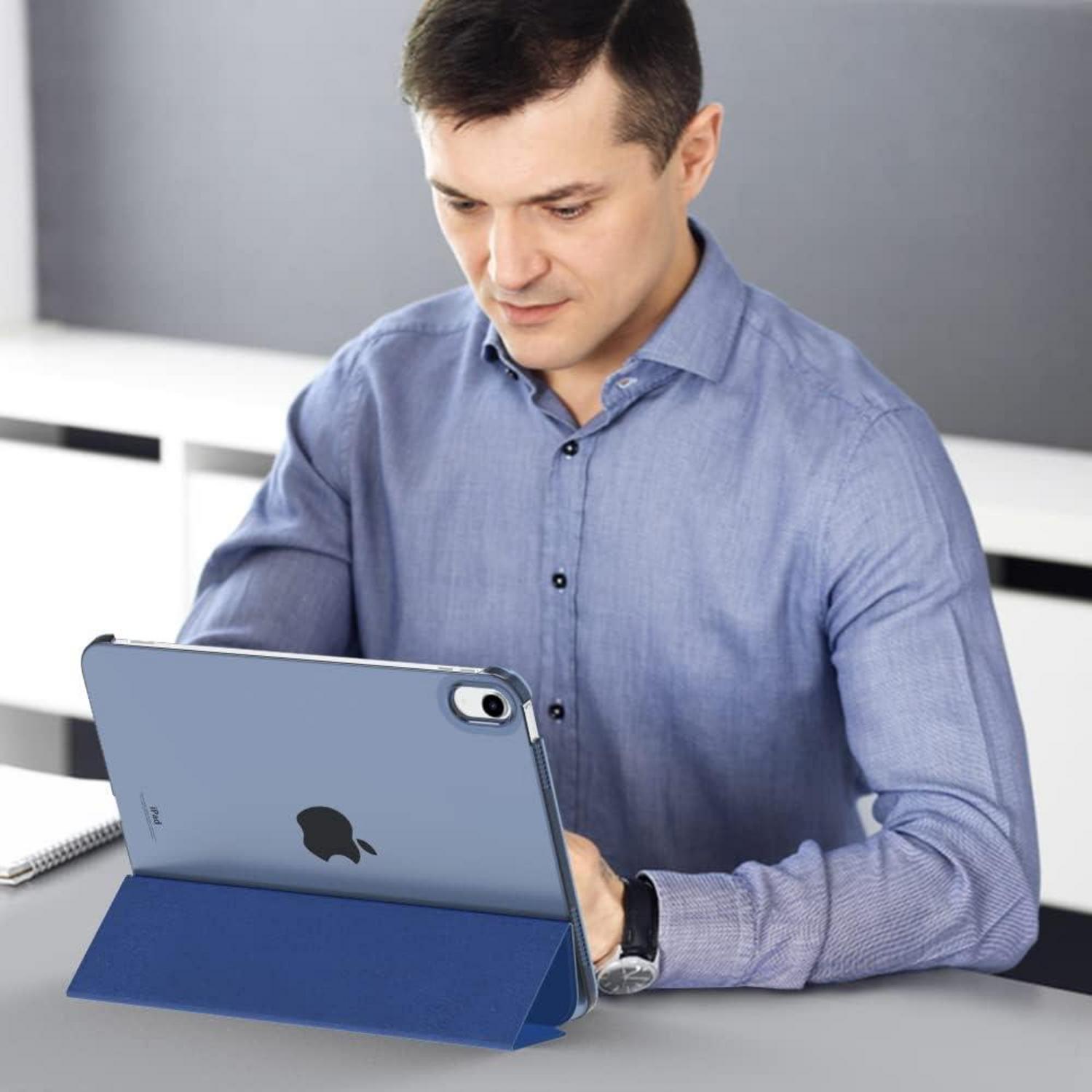 MoKo iPad 10,9 Hülle 2022 Dünne PU Leder Auto Schlaf Marineblau