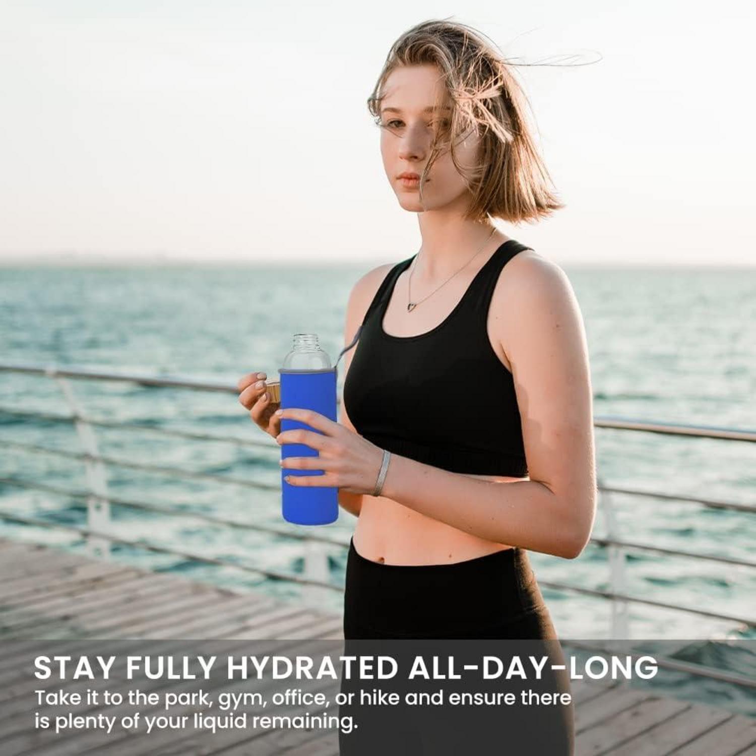 Glasflasche 1000 ML mit Bambusdeckel und