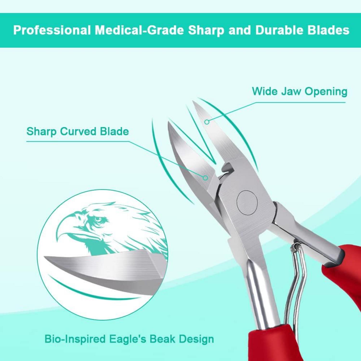 Professionelle Nagelzange aus Edelstahl mit ergonomischem Griff, für dicke und eingewachsene Nägel