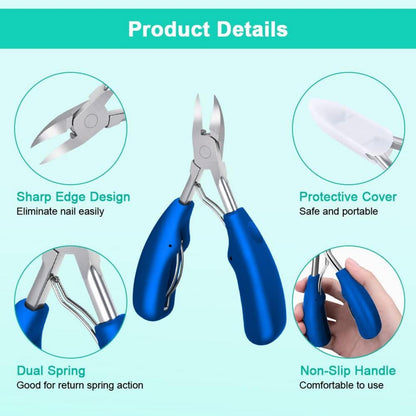 Professionelle Nagelzange Nagelschere Nagelknipser aus Edelstahl Blau
