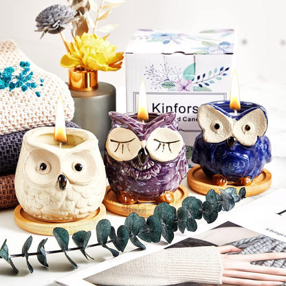 Lavendel Duftkerze in Eulen Form Duftkerzen Geschenkset