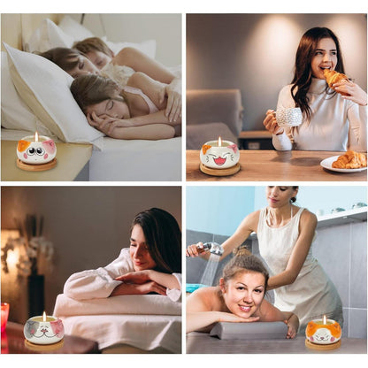 Geschenke für Frauen Duftkerzen geschenkset Katzen Vasen 6x