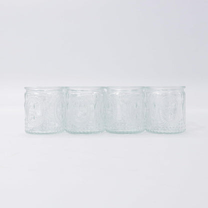 Teelichthalter Glas, Kerzenhalter Set, Vintage Design, 24 Stück, Klar, Weihnachten Hochzeit Deko
