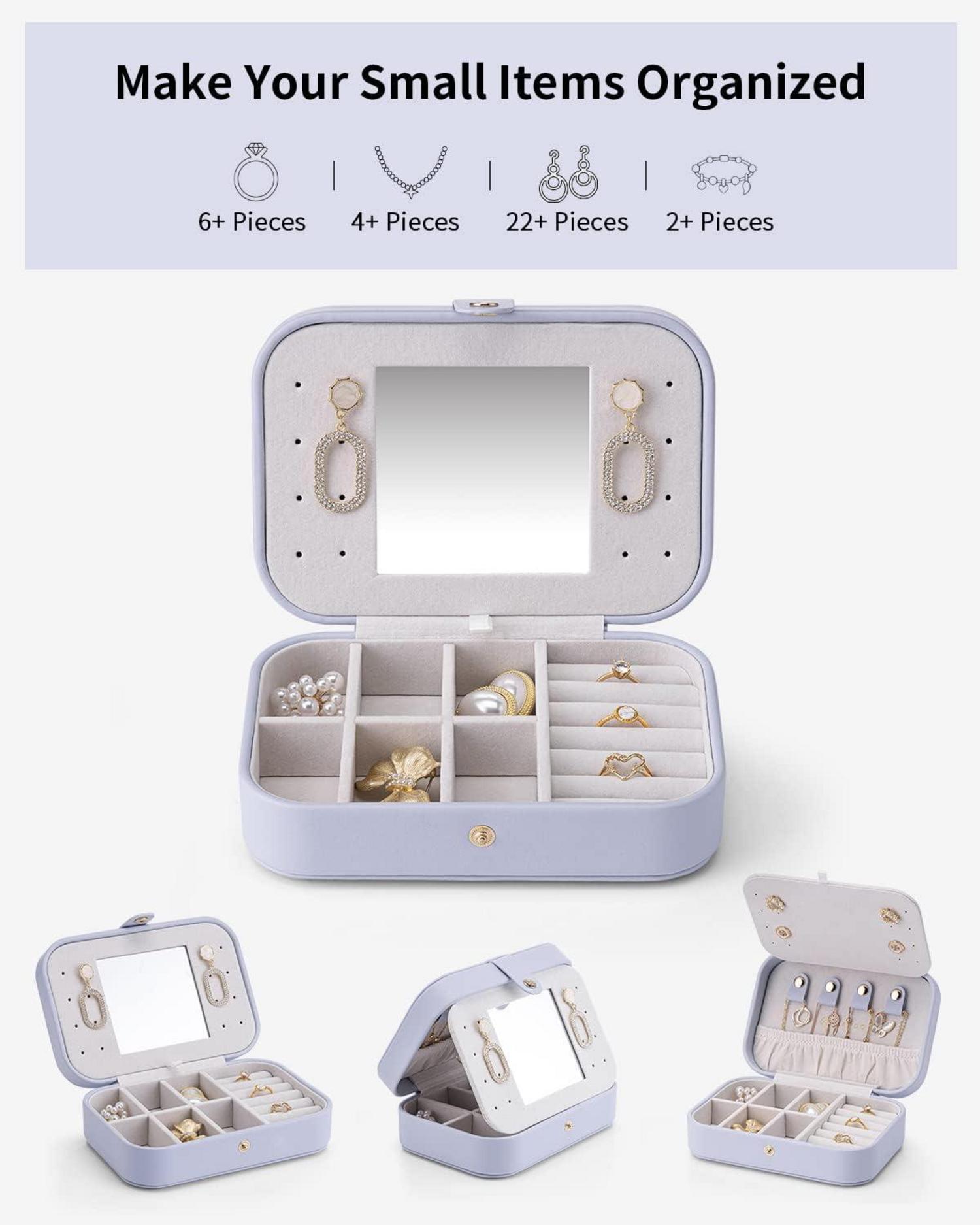 Schmuckbox Schmuckschatulle Reise Schmuckkasten Ohrringe Halsketten