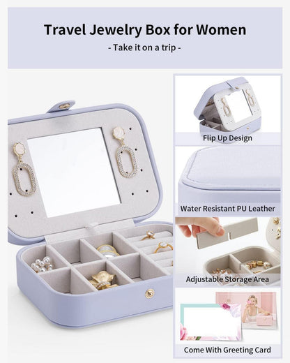 Vlando Schmuckkästchen Super Praktische Schmuckkasten Halsketten Damen-Lila