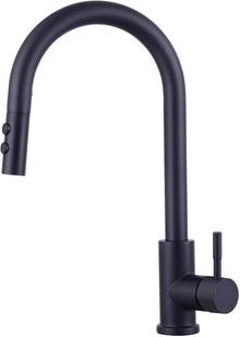 Schwarze Hochdruck Küchenarmatur mit Brause