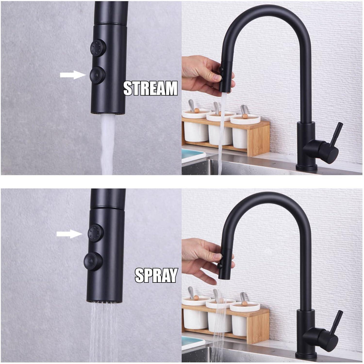 Wasserhahn Schwarz Küche Edelstahl Ausziehbar