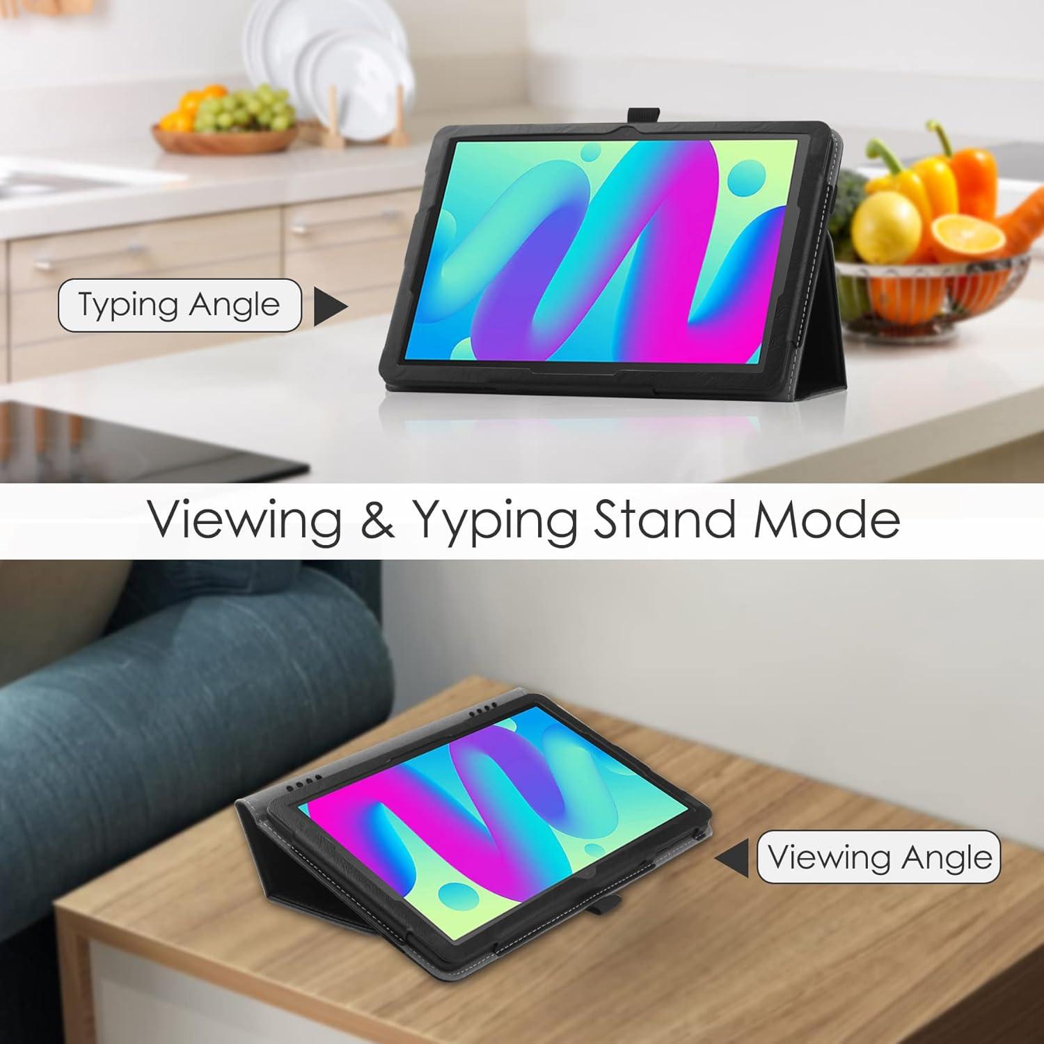 VOVIPO PU Leder Schutzhülle mit Handschlaufe für TCL Tab 10L