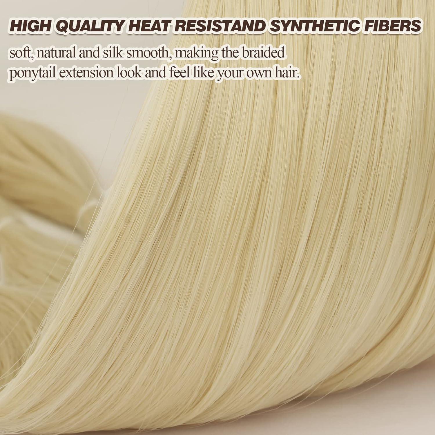Geflochtene Pferdeschwanzverlängerung 66cm Blond