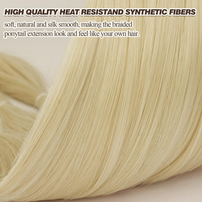 Geflochtene Pferdeschwanzverlängerung 66cm Blond