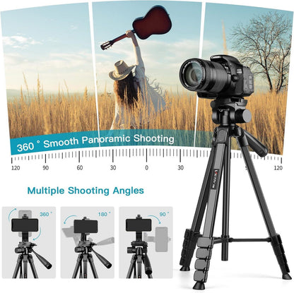 Victiv Kamera Handy Stativ 172cm Aluminium 3-Wege-Kopf DSLR iPhone Smartphone