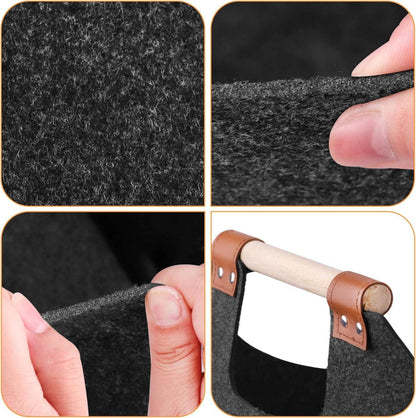 XL Brennholzkorb Filztasche robust faltbar dunkelgrau 45x40x32cm