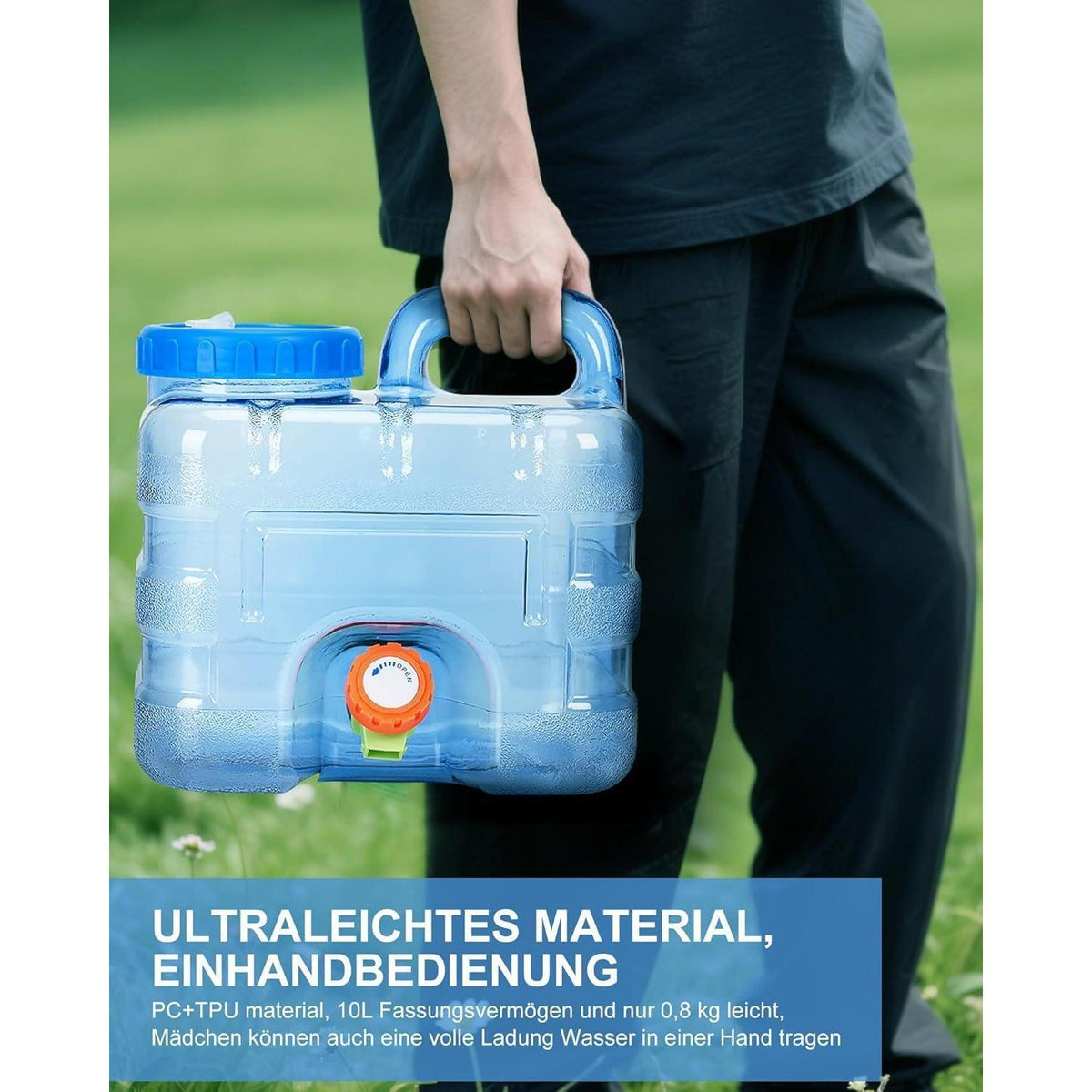 Wasserkanister mit Hahn 7,5L BPA-frei für Camping & Outdoor