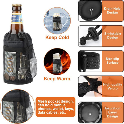 Fahrrad Flaschenhalter Getränkehalter 12oz Schwarz Netztasche