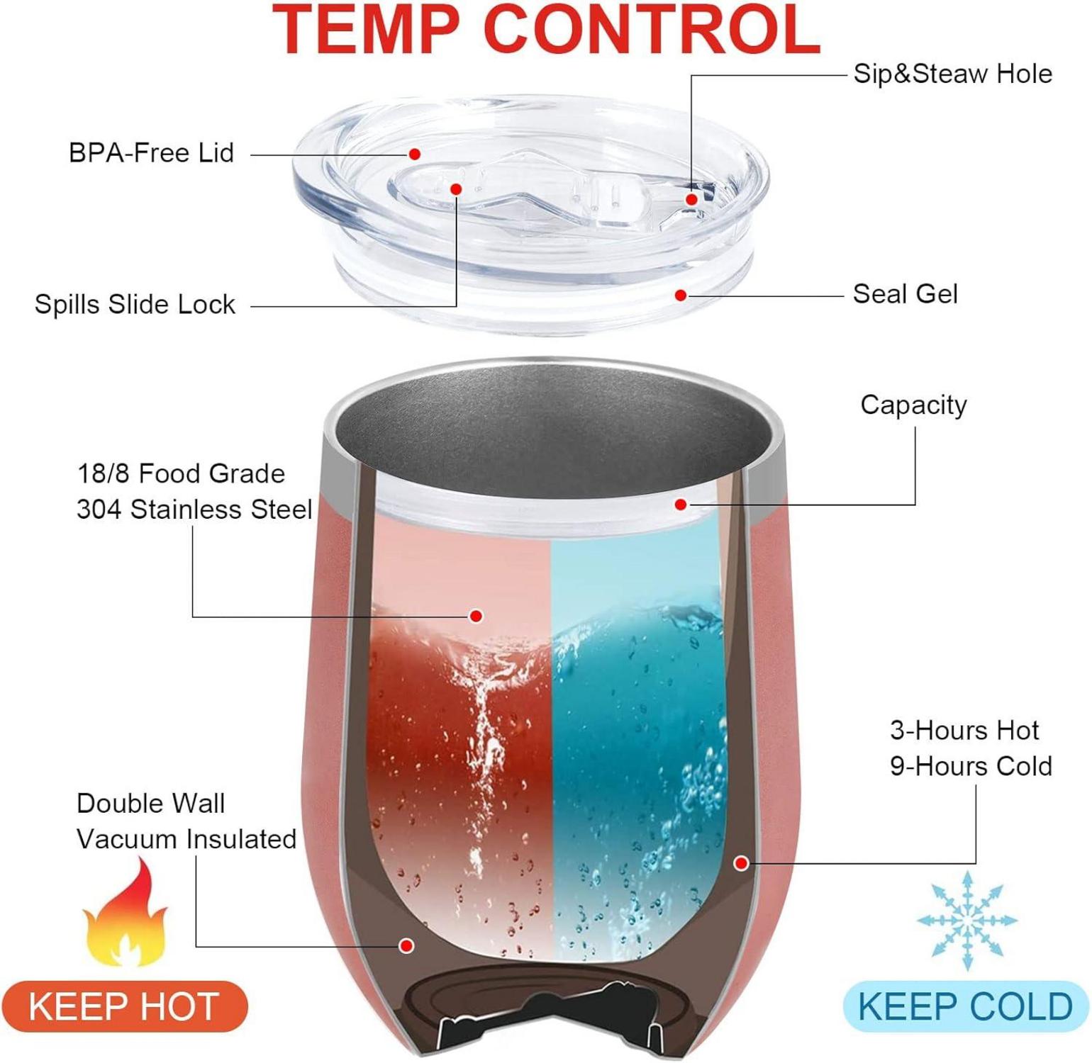 Abschiedsgeschenk Kollegen Weihnachten Thermobecher 12oz Rosegold