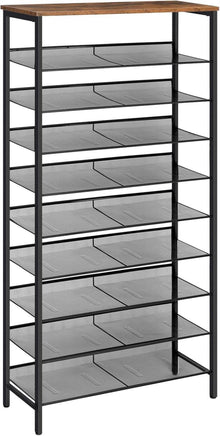 Schuhschrank mit 10 Etagen und anpassbaren Metallregalen