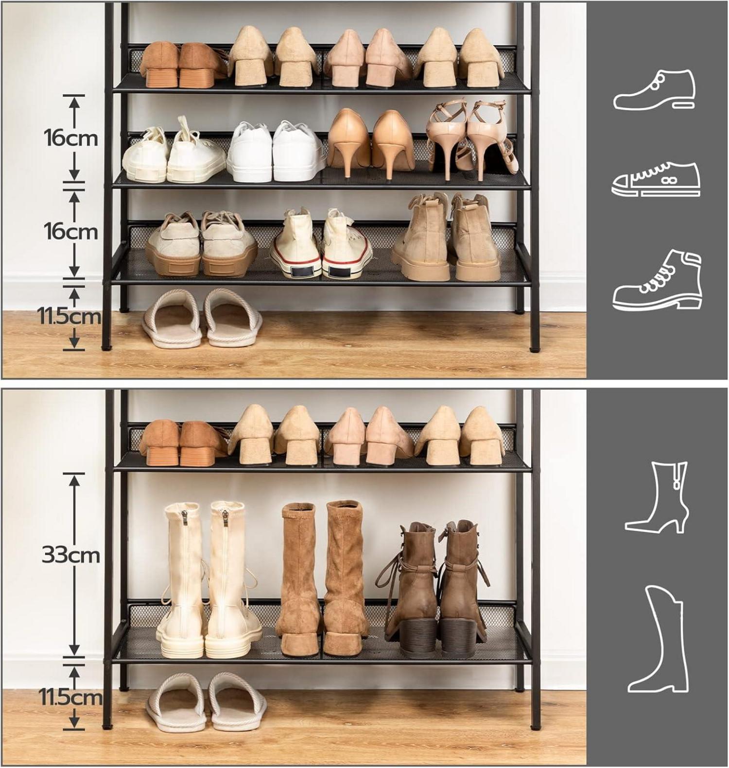 Schuhregal 10-stöckig groß Schuhschrank 27-36 Paar Schuhe Metallregale Flur